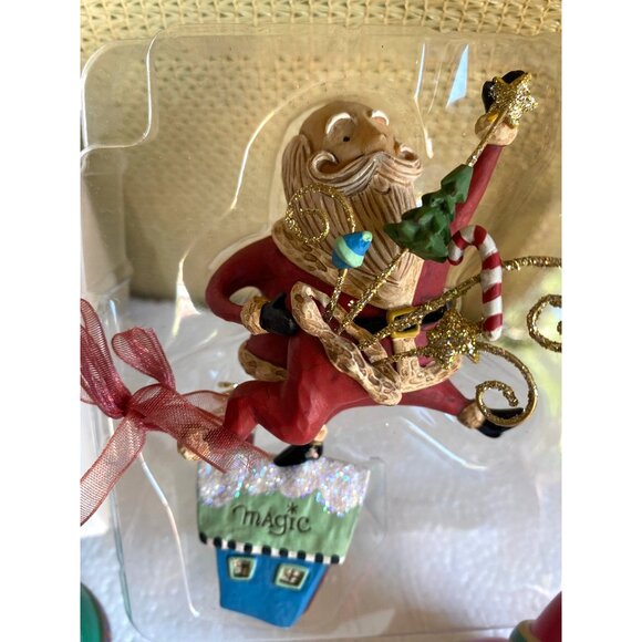 Hallmark Keepsake Magic Man Santa Claus ornament 3pc - Picture 2 of 8